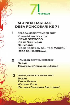 Agenda Hari Jadi Desa Poncosari Ke-71