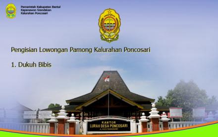 Jadwal Kegiatan Pengisian Lowongan Pamong Kalurahan Poncosari