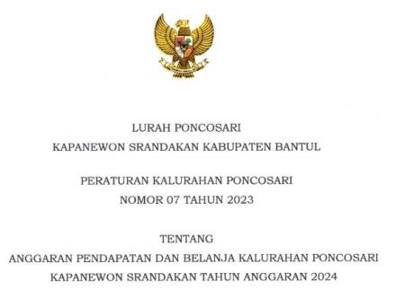 Perkal Nomor 07 Tahun 2023 APBKAL 2024