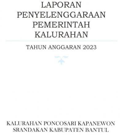 Laporan Penyelenggaraan Pemerintah Kalurahan Poncosari